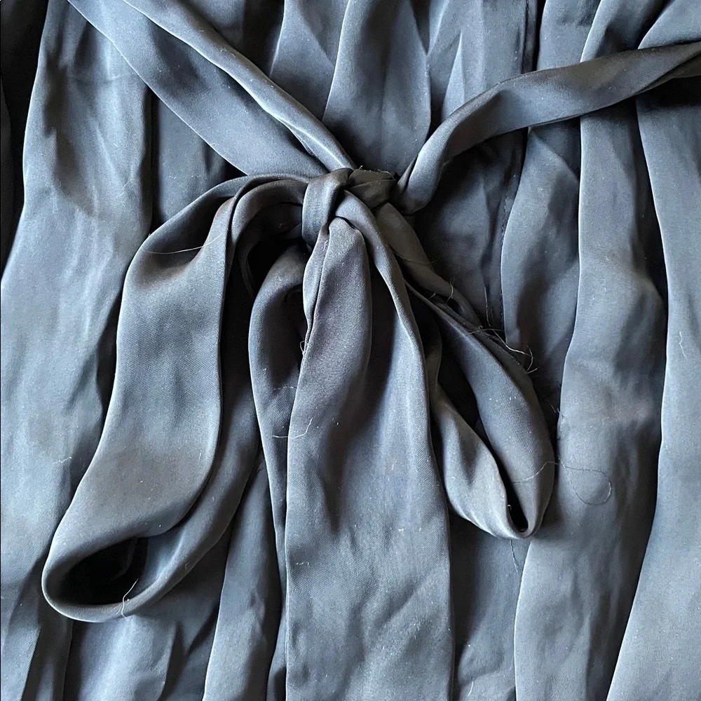 Gap Maternity Elegant Black Satin Wrap Dress